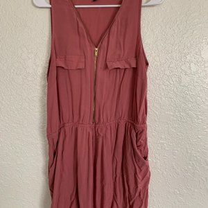Pink Zip Front Romper